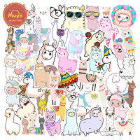 MUYA 50Pcs Llamas และ Alpaca สติกเกอร์สัตว์น่ารักสติกเกอร์กันน้ำสติ๊กเกอร์ไวนิลสำหรับเด็ก