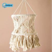 HBDX Macrame โคมไฟห้องน้ำโคมระย้าบังไฟสไตล์โบฮีเมียนโป๊ะตกแต่งห้องนั่งเล่นสำหรับห้องนอนโป๊ะโคมทอมือโป๊ะโคมไฟฝาครอบโป๊ะโคมไฟทอ