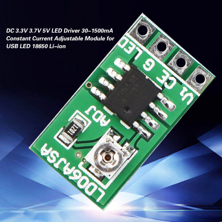 DC 3.3V 3.7V 5V ไดร์เวอร์ LED 30-1500mA โมดูลปรับกระแสไฟคงที่สำหรับ LED ...