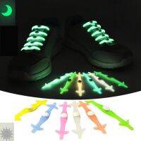 【HOT】﹊ஐ 2023 New Luminou No Tie Silicone Shoeslace up Flash Partys Shoelaces Glowing Shoe Shoestrings Lazy 12 pcs/Set L3