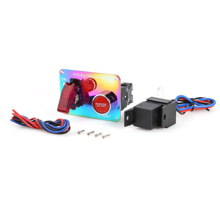 Racing Car Ignition Switch Panel Engine Start Push Button Red LED