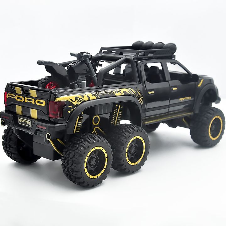 1-32-big-pick-up-model-toy-car-for-ford-f150-raptor-sound-light-sliding-car-with-motorcycle-for-kids-toys-gifts-free-shipping