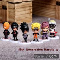 6pcsset Naruto Hokage Mini Hand-made Models Q Version Anime Action Figures Character Model Car Decoration Toy For Children