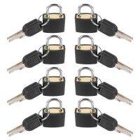 8Pcs Black Mini Multi-Ftional Padlock Lovely Luggage Hanging Safety Locks