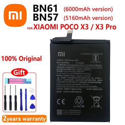 **Original Xiao Mi BN57 BN61โทรศัพท์6000MAh เปลี่ยนแบตเตอรี่สำหรับ Xiaomi Pocophone X3 Poco X3 Pro Batteri + ชุดเครื่องมือ