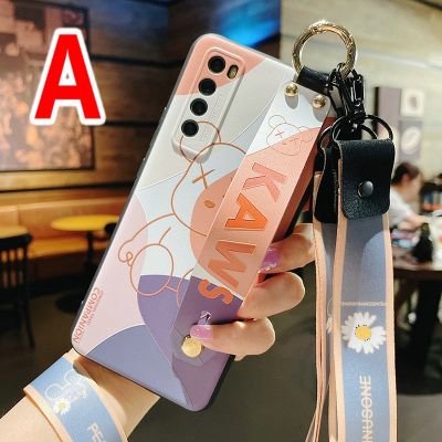 Case 13 12 11 Pro Max mini X XR XS Max 7 8 Plus Embossed 3D Relief Morandi Color Cute Cartoon Bear Hand Grip Holder Stand Tali Strap Lanyard Rope Soft Phone Casing Untuk For Girl Lady Woman Cewek New Arrival In Stock