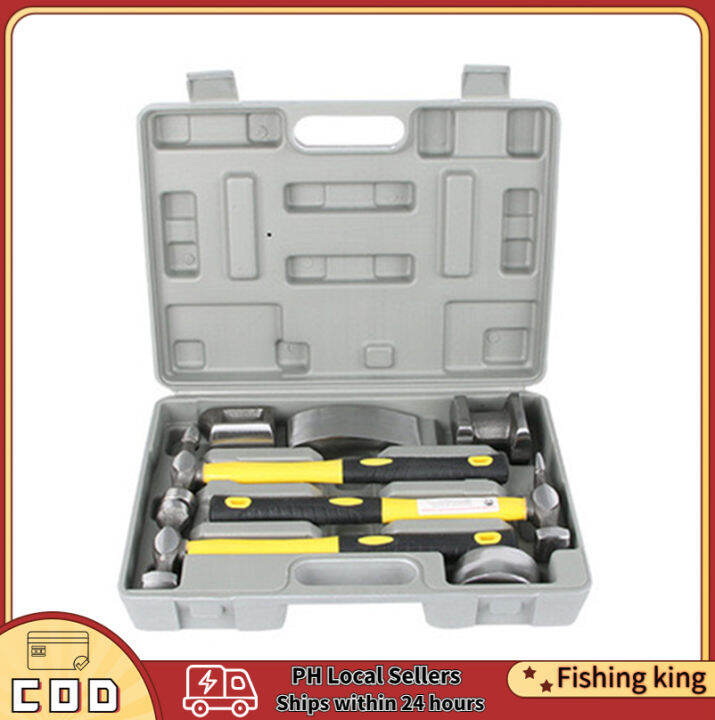 7PCS Auto Body Dent Repair Hammer Dolly Tool Kit Panel Beater Sheet