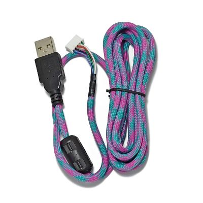 DIY Universal Nylon Rope Mouse Cables Soft Durable Umbrella Cord Line Fast Data Transfer Mouse Wire, 200Cm/78.74in