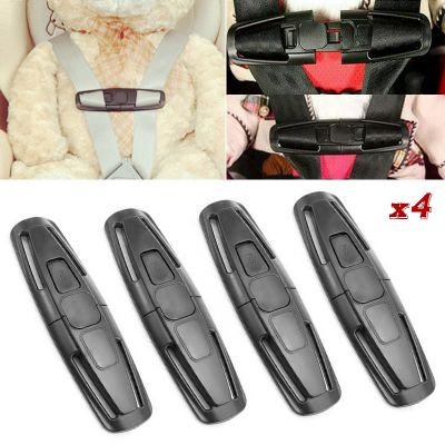 npuh 4pcs Car Safety Strap Buckle Baby Kids Car Seat Safety Strap Harness Chest Clip Belt Lock Buckle Auto Durable Accessories