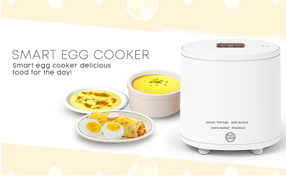  Mojoco Rapid Egg Cooker - Mini Egg Cooker for Steamed, Hard  Boiled, Soft Boiled Eggs and Onsen Tamago - Electric Egg Boiler for Home  Kitchen, Dorm Use - Smart Egg Maker