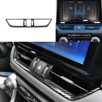 ✖ﺴ Front Center Air Condition Cover Vent Outlet Frame Trim For Toyota RAV4 2019-2022 Carbon Fiber