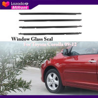 4ชิ้นยางกระจกหน้าต่างซีลหน้าต่างปั้นตัดสำหรับโตโยต้าโคโรลล่า2009-2012