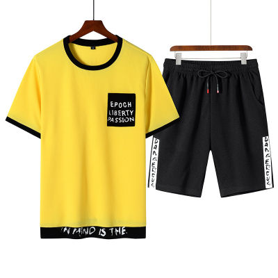 Mens Sets Hip hop Clothes Streetwear Spring Summer Outfit Male T-shirt + Pants Two Pieces Fashion Set Casual Pullover Plus Size