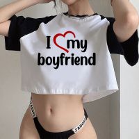 I Love My Friend เสื้อ Yk2ผู้หญิง,เสื้อยืดมังงะสาวเสื้อผ้าลายตลกฮาราจูกุ