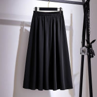 New  Ladies Summer Plus Size Women Clothing Long Skirt For Women Large Casual Loose A-line Black Pleated Skirts 7XL