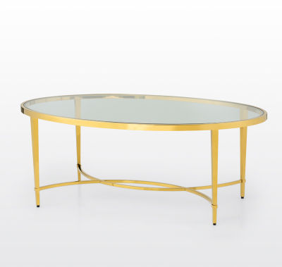 modernform โต๊ะกลาง รุ่น MADRID เฟรมสีทอง TOP กระจกใส