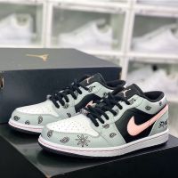 2023 Original J 1 Low "BlackGrey Paisley" Basketball Shoes Casual Sneakers for Men Women