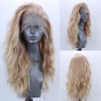 【jw】✁  Marquesha T-part Curly Synthetic Front Wig for Glueless Resistant Gloden Blonde