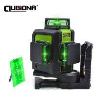 CLUBIONA 12GC ตัวปรับระดับเลเซอร์12เส้นแบบหมุน3D ระดับเลเซอร์สีเขียว360พร้อมแบตเตอรี่ขนาด5200มิลลิแอมป์ต่อชั่วโมง &amp; เส้นแนวนอนและแนวตั้ง