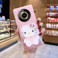 เคสโทรศัพท์แฟชั่นพร้อมส่ง Realme 11 Pro + Pro Plus 5G 4G น่ารักลายการ์ตูนกระจกแต่งหน้าแวววาวเคสใสแวววาวกันแดดป้องกันปลอกสำหรับ REALME11