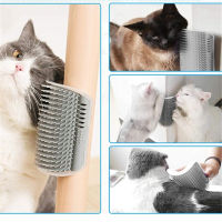 Softer Cat Self Groomer with Catnip  Wall Corner Massage Comb Perfect Massager Tool for Cats  Grey