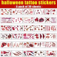 hot！【DT】﹍◇  30 Stickers Horror Bloody Scar Wound Blood Scratch Decals