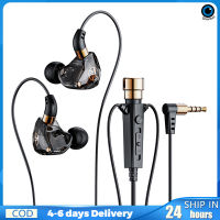 เฮดโฟนแบบเสียบหูหูฟัง KT02 3.5มม. พร้อม Earphone HiFi ไมโครโฟนเบสสำหรับการสตรีมหูฟังคาราโอเกะ