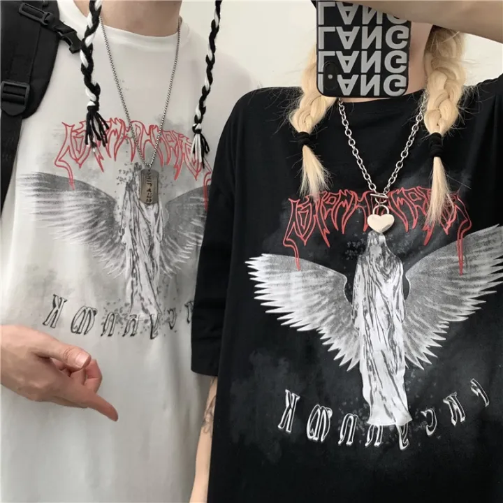 Gothic Punk T Shirts Women Harajuku Mall Goth Print Tops Summer Hippie Streetwear Emo Style Black Short Sleeve Tees Shirt Lazada Ph