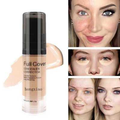 กันน้ำคอนซีลเลอร์เหลว5สี Matte Full Coverage รอยแผลเป็นจากสิว Dark Circles Foundation Whitening Lasting แต่งหน้าเครื่องสำอาง ~