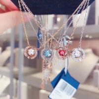 Swarovski Shiqi Pick Up Discount Light Luxury Womens Crystal Clavicle Chain Rose Gold Necklace Beating Heart Necklace 【SSY】