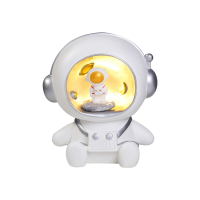 Resin Astronaut Statue Lovely Night Light Glowing Piggy Bank Home Decoration Accessories Cartoon Figurine 2 In 1 Coin Bank Night Lamp Gift For Kids Ch