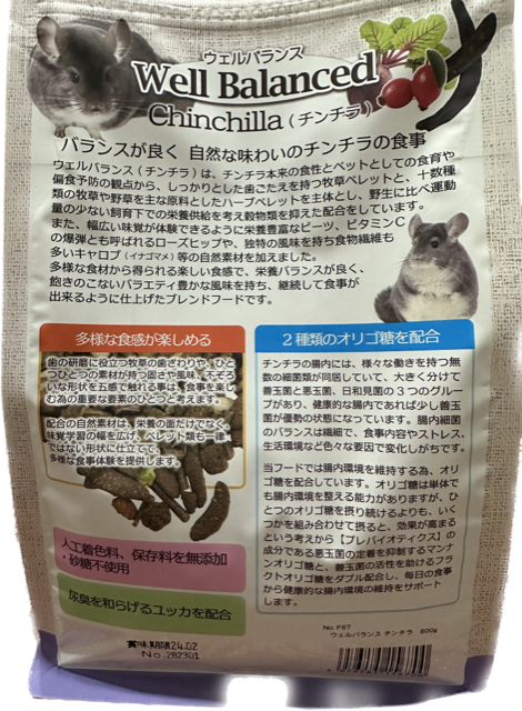 well-balanced-chinchilla-อาหารเม็ดสูตรครบถ้วนสำหรับชินชิลล่า