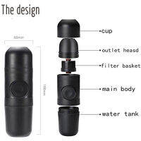 70ml Mini Coffee Machine Pressure Espresso Manual Handheld Maker Pots for Car Travel Camping Hiking Office Portable Coffee Pots