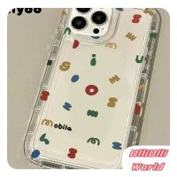 เคสโทรศัพท์มือถือ ซิลิโคน ใส ลายตัวอักษร สําหรับ iPhone 14 13promax 12 x xr 8p 7ins