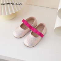 hot【DT】 Shoes 2023 Toddler Flats Fashion Mary Baby Kids Ballet Brand Glitter Bowtie Soft Sole