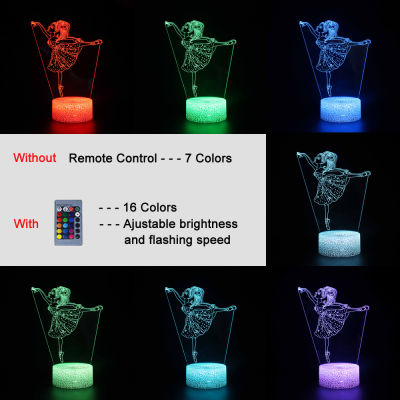 3d โคมไฟกลางคืน Ballerina รูป Touch Sensor Led เปลี่ยนสี USB โคมไฟตั้งโต๊ะสำหรับ Dancer Collection ของขวัญ Night Light Room Decor
