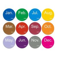 500pcs/roll Round Date Month year Sticker Labels DIY Creative Office Sticky Notes Planner Notebook Index Stationery Stickers Stickers  Labels