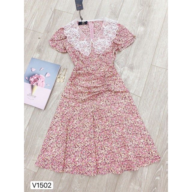 Váy hoa nhí hồng cổ ren V1502 - DVC Fashion | Lazada.vn