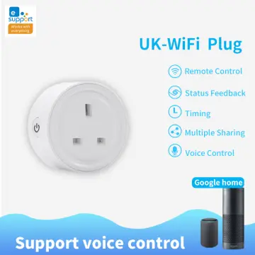 1 White EU Smart Plug WiFi Outlet EU Plug Power Outlet 16A20A AC100-240V  Power Metering Function Voice Phone Remote Control Switch Smart Home Living  On-the-go Works with Alexa GoogleHome