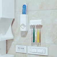 TS ❋ที่บีบยาสีฟัน เครื่องบีบยาสีฟันอัตโนมัติ ที่ใส่แปรงสีฟัน ที่แขวนแปรงสีฟัน เครื่องบีบยาสีฟัน♕