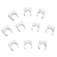 10 Pcs 20mm Diameter White PVC Water Supply Pipe Clamps Clips Fittings