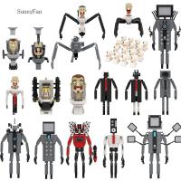 Sunnefan Skibidi ห้องน้ำ Skibidi ห้องสุขาชายบล็อกตัวต่อกล้องอิฐชุดเกม MOC สติปัญญาของเล่นเพื่อพัฒนาการของเล่นบล็อกตัวต่อที่ถอดออกได้
