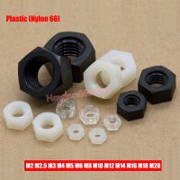 Plastic Hex Nut M2 M2.5 M3 M4 M5 M6 M8 M10 M12 M14 M16 M18 M20 DIN934 Nylon Hexagon Full Nuts Black / White / Clear