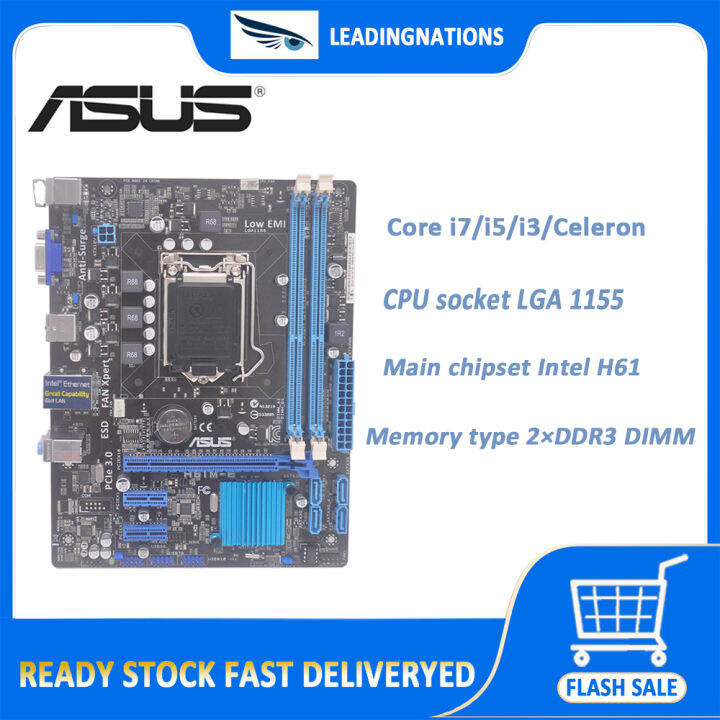 Asus H61ME Desktop Motherboard H61 Socket LGA 1155 i3 i5 i7 DDR3 16G