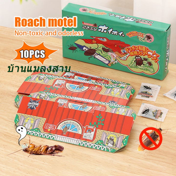 roach-motel-บ้านแมลงสาบและดักจิ้งจก-10ชิ้น-กล่อง-บ้านแมลงสาบ-ดักแมลงสาบ-แมลงสาบ-กลัว-บ้านแมลงสาบ-xph411