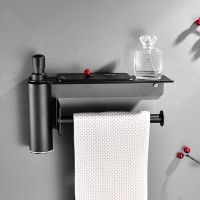 LIUYUE Soap Dispenser Shelf Black Stainless Steel Multi-function Bathroom Shelves Storage Rack Roll Paper Holder Towel Holder Toilet Roll Holders