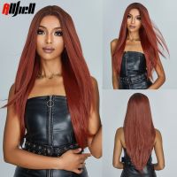 Long Wigs Red Brown Ombre Natural Straight Synthetic Wigs Cosplay Costume Hair for Black Women Lolita Party Use Heat Resistant Wig  Hair Extensions Pa