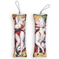 Mini Dakimakura Anime amaterasu (okami) Keychain Pendant Double-Sided Print Hanging Ornament Cute Small Body Pillow Key Chain