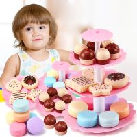 Simulation Small Cake Cookie Doughnut Dessert Tower Set Role-playing Little Girl Kitchen Toy Childrens Gift Birthday Cake Toys