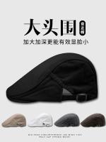 original High-end Big head circumference forward hat mens literary peaked cap British retro painter hat plus size face-showing small beret womens